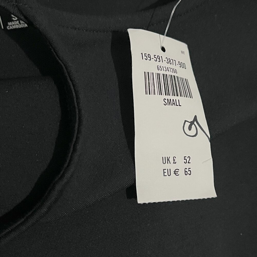 Abercrombie & Fitch Asymmetrical One-Shoulder Ponte Mini Little Black Dress - Picture 5 of 7